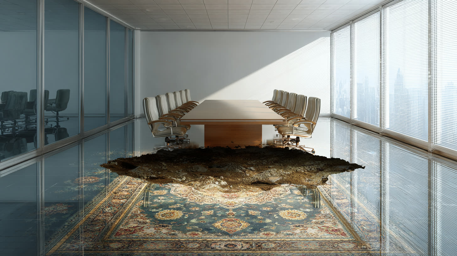 Salle de réunion vide, image du séminaire qui ne change rien